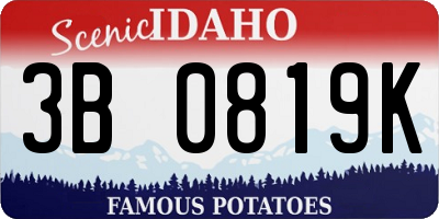 ID license plate 3B0819K