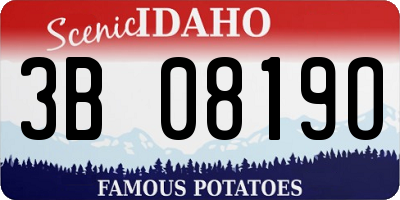 ID license plate 3B0819O