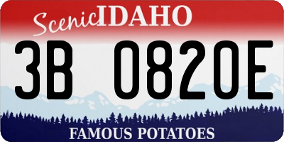 ID license plate 3B0820E