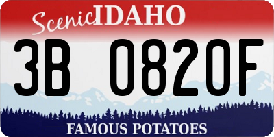 ID license plate 3B0820F