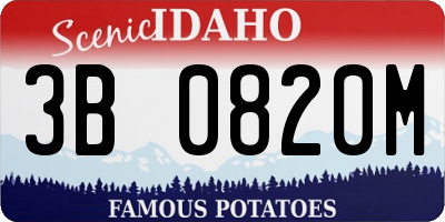 ID license plate 3B0820M