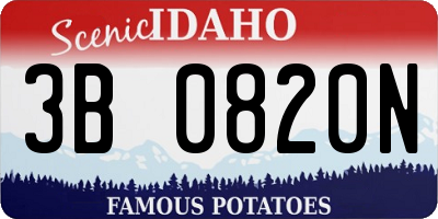 ID license plate 3B0820N