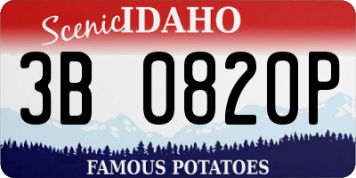 ID license plate 3B0820P