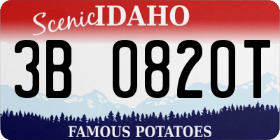ID license plate 3B0820T