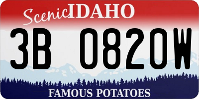ID license plate 3B0820W
