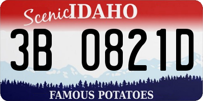 ID license plate 3B0821D