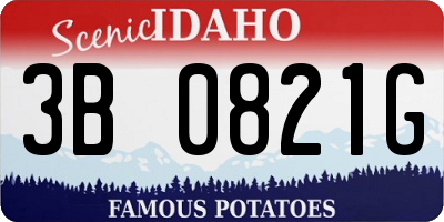 ID license plate 3B0821G