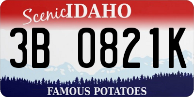 ID license plate 3B0821K