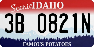 ID license plate 3B0821N