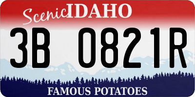 ID license plate 3B0821R