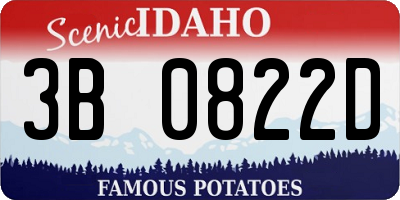 ID license plate 3B0822D