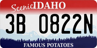 ID license plate 3B0822N
