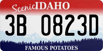 ID license plate 3B0823D