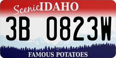 ID license plate 3B0823W