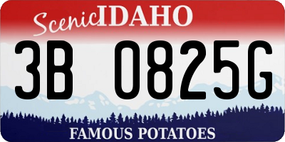 ID license plate 3B0825G