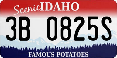 ID license plate 3B0825S