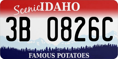 ID license plate 3B0826C