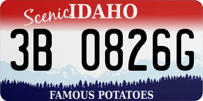 ID license plate 3B0826G