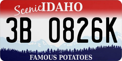 ID license plate 3B0826K