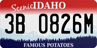 ID license plate 3B0826M