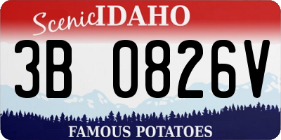 ID license plate 3B0826V