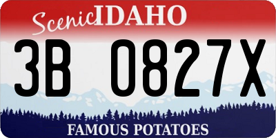 ID license plate 3B0827X