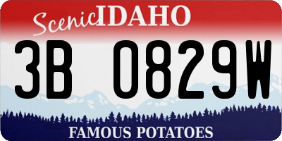 ID license plate 3B0829W