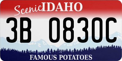 ID license plate 3B0830C