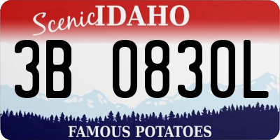ID license plate 3B0830L