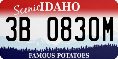 ID license plate 3B0830M