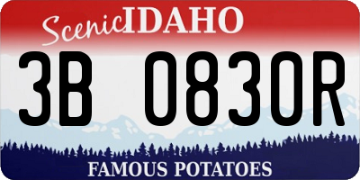 ID license plate 3B0830R