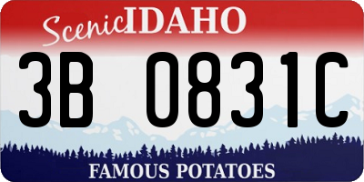 ID license plate 3B0831C