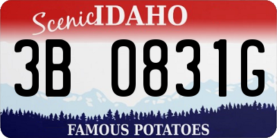 ID license plate 3B0831G