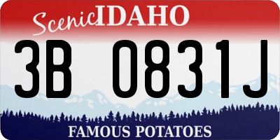 ID license plate 3B0831J