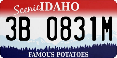 ID license plate 3B0831M