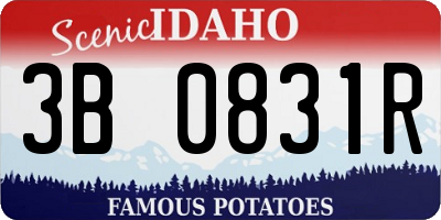 ID license plate 3B0831R