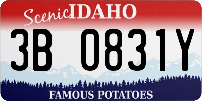 ID license plate 3B0831Y