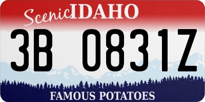 ID license plate 3B0831Z