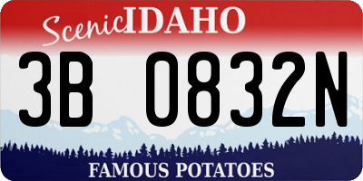 ID license plate 3B0832N