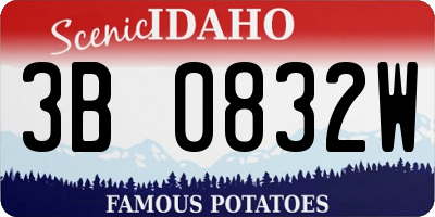 ID license plate 3B0832W
