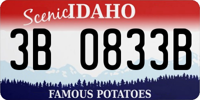 ID license plate 3B0833B