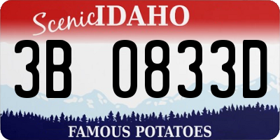 ID license plate 3B0833D