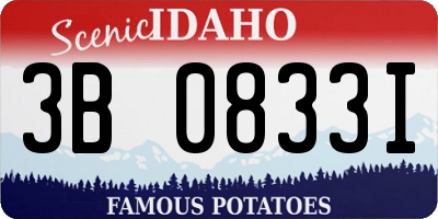 ID license plate 3B0833I