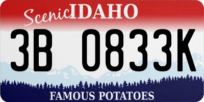 ID license plate 3B0833K