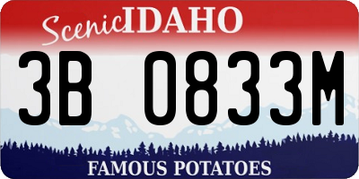 ID license plate 3B0833M