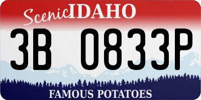 ID license plate 3B0833P