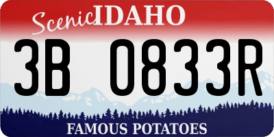 ID license plate 3B0833R