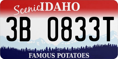 ID license plate 3B0833T