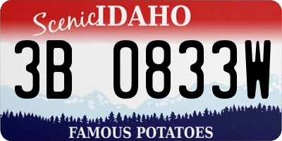 ID license plate 3B0833W