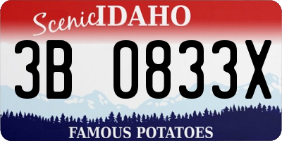 ID license plate 3B0833X
